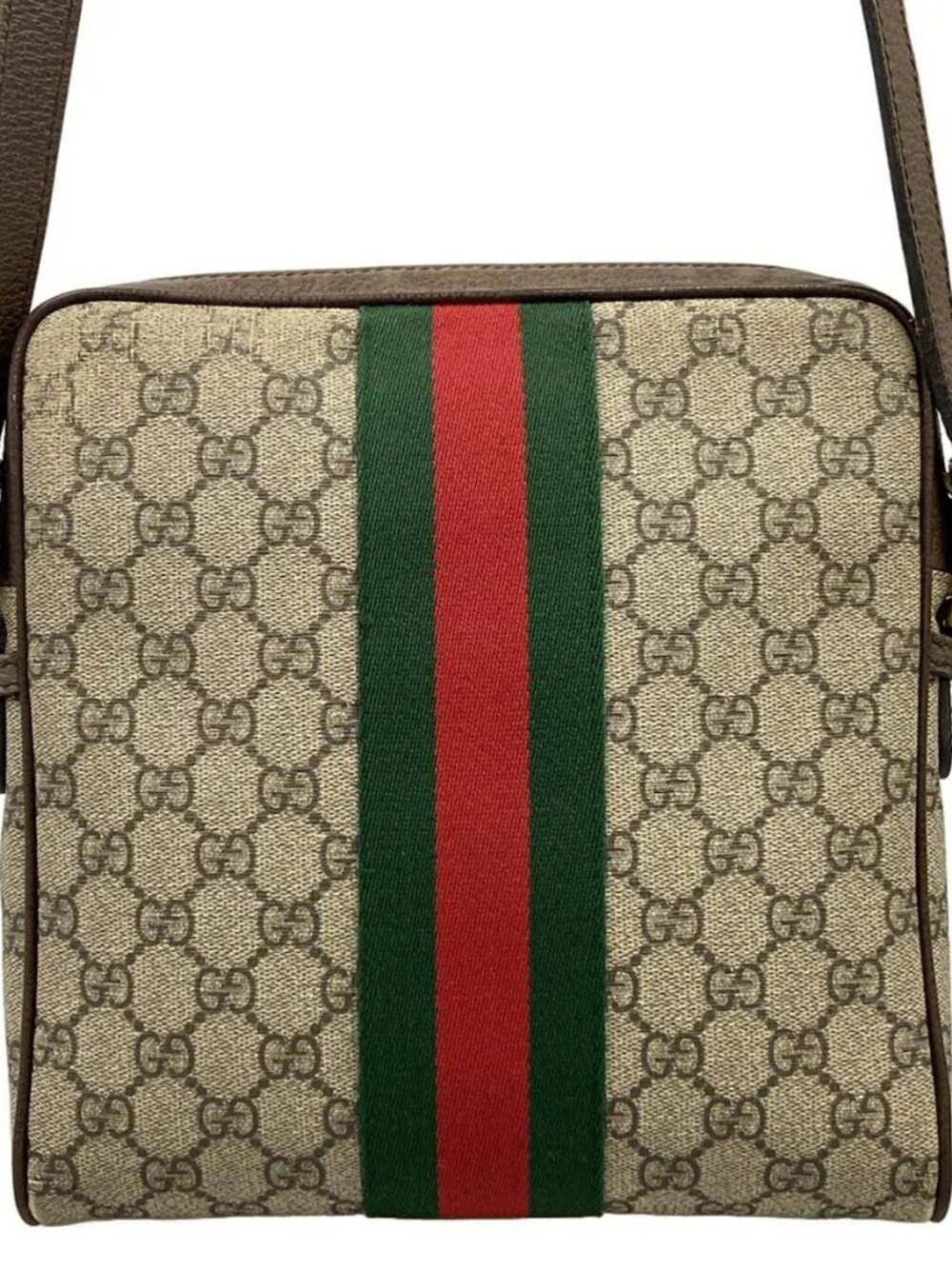 GUCCI Ophidia GG Small Messenger Bag 547926 Beige Ebony Dark Brown PVC Leather - Picture 3 of 16